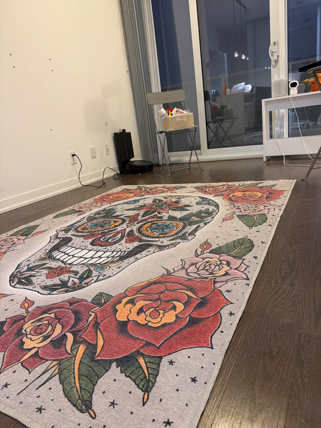 Skull & Rose washable Rug - Ruggable brand