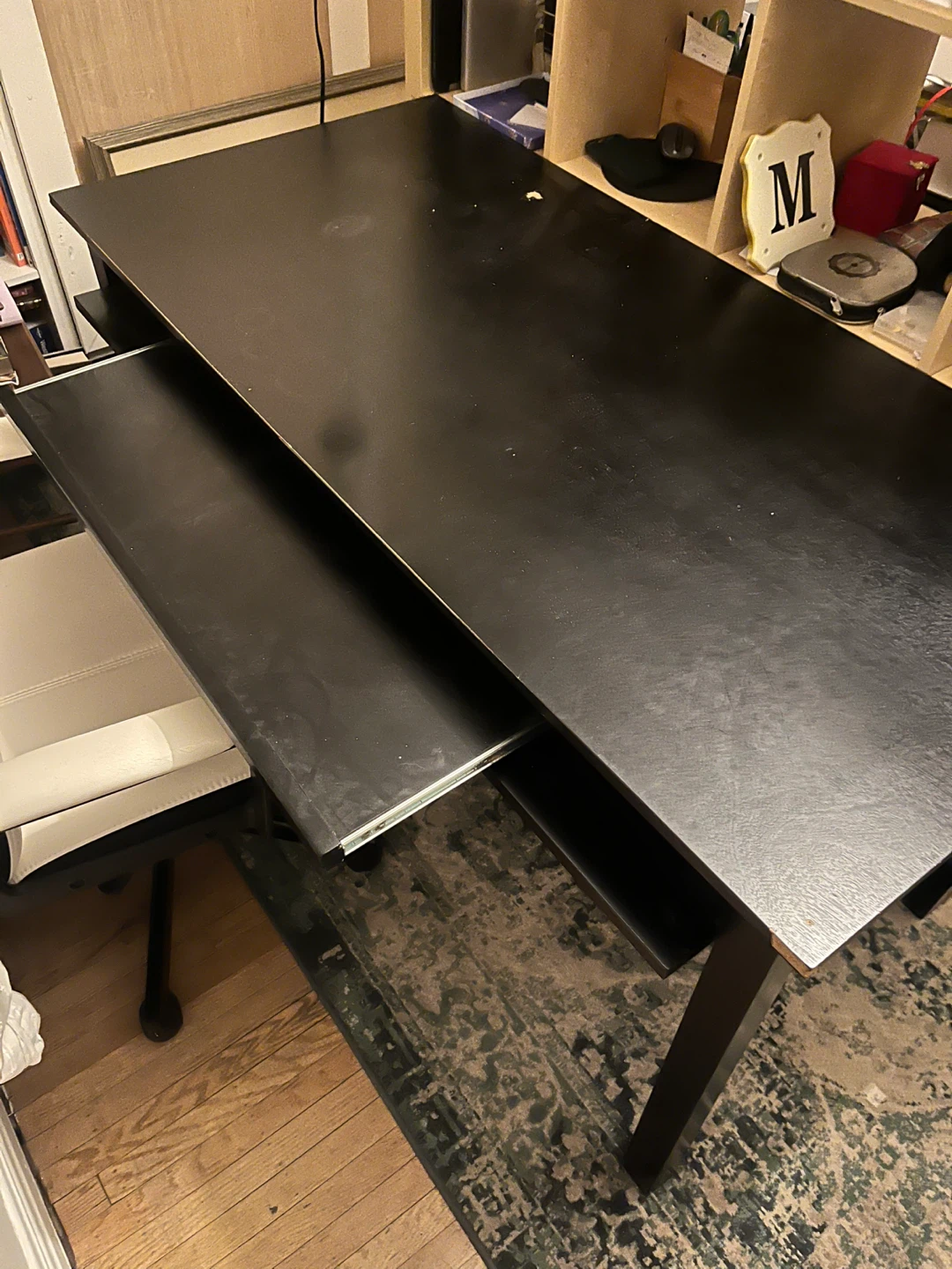 Black Desk with Pull-Out Keyboard Tray - photo 2