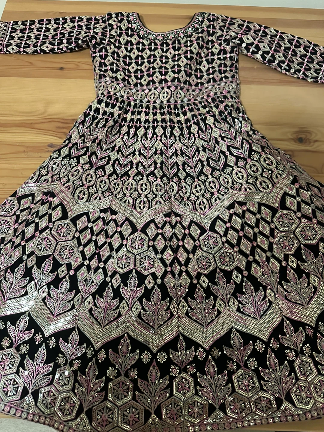 Embroidered Black Dress