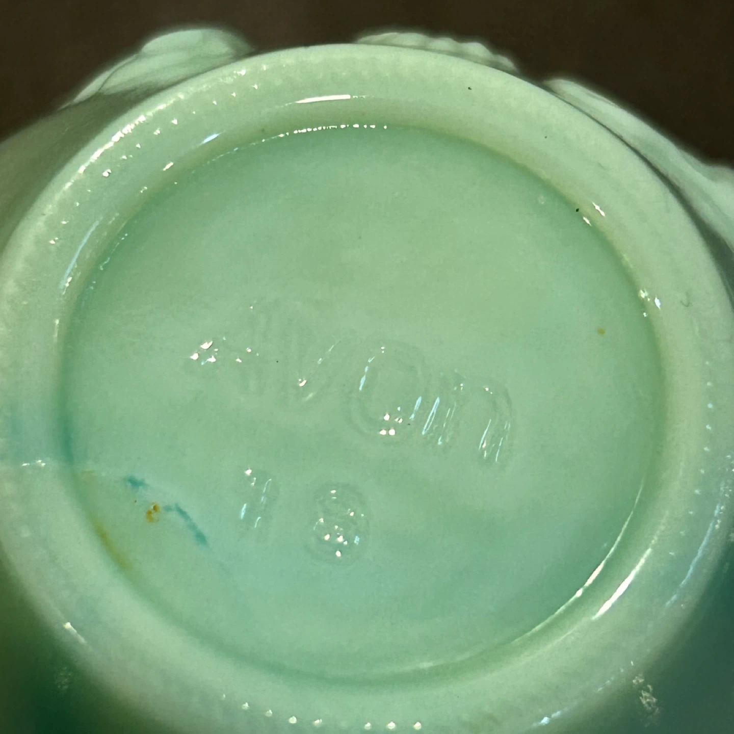 Vintage Avon Green Slag Milk Glass Creamer Pitcher - photo 5
