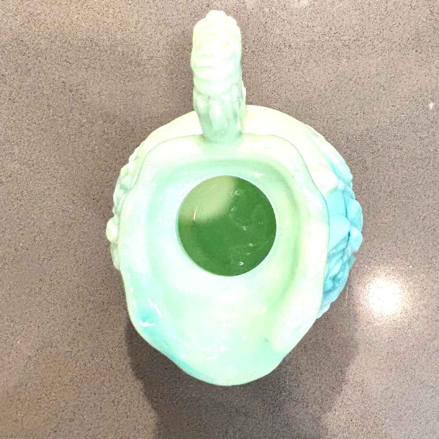 Vintage Avon Green Slag Milk Glass Creamer Pitcher - photo 4