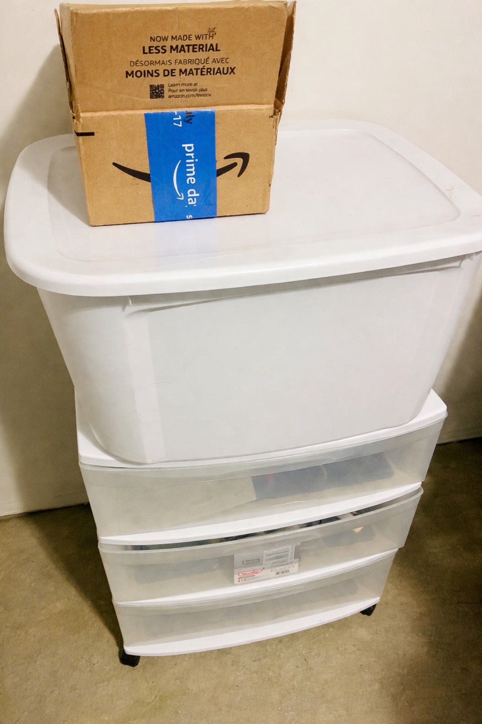 White Plastic Storage Bins