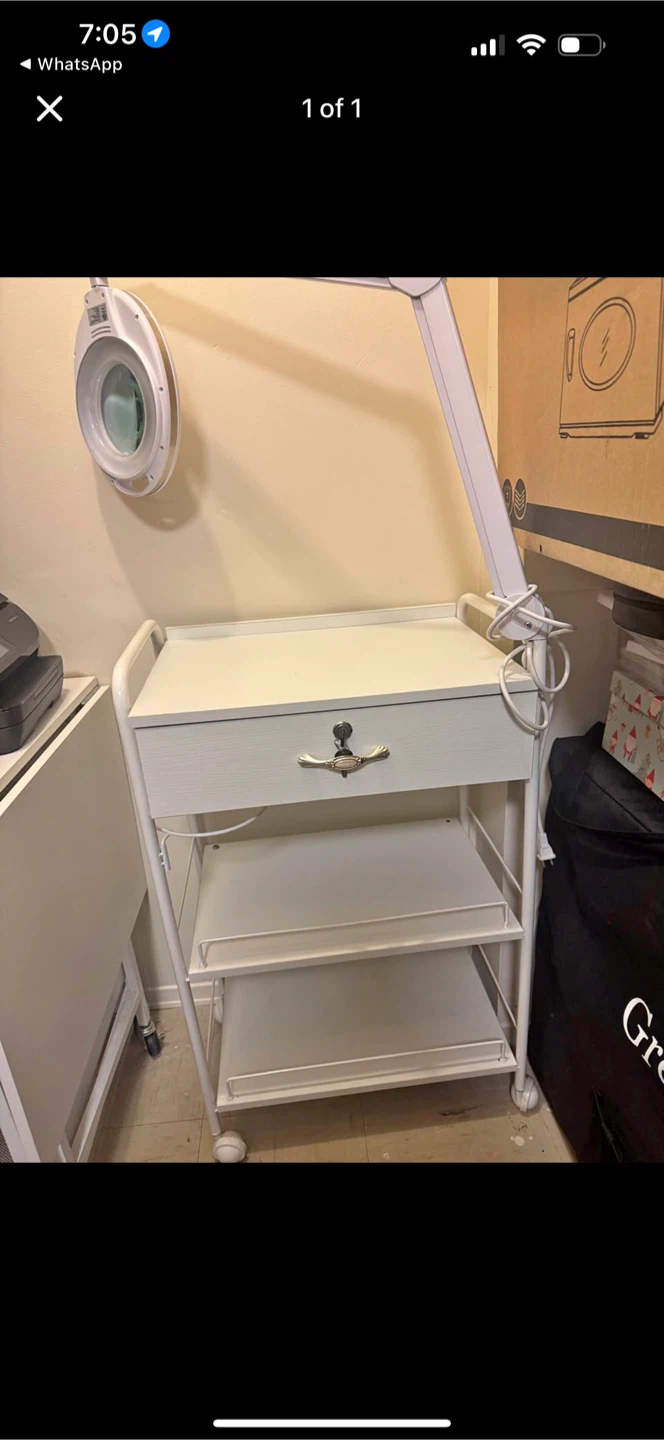 Rolling Cart with Light & Drawer