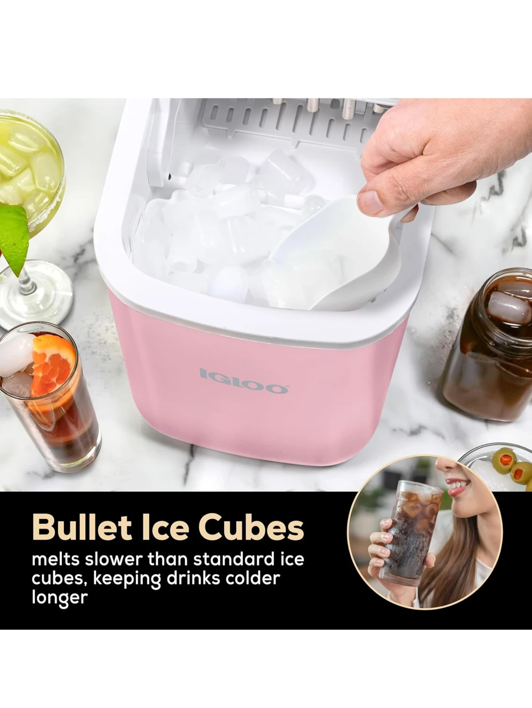 Igloo Portable Electric Ice Maker - Pink - photo 3