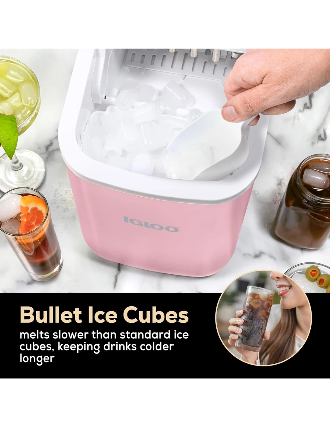 Igloo Portable Electric Ice Maker - Pink - photo 4