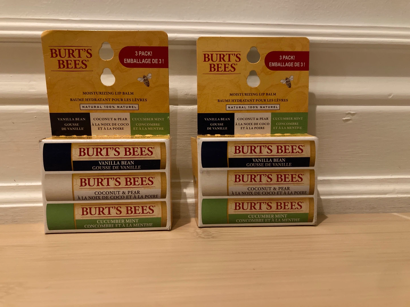 2 Burt's Bees Lip Balm 3-Pack - New!