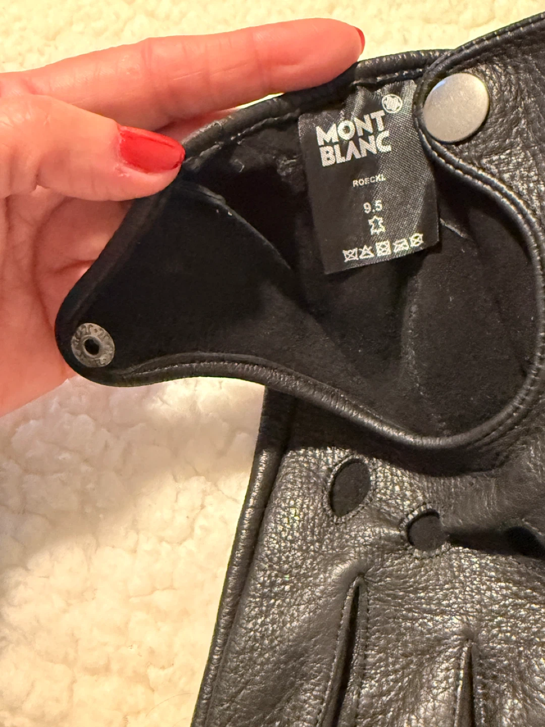 Montblanc Leather  Gloves Size 9.5 - photo 2