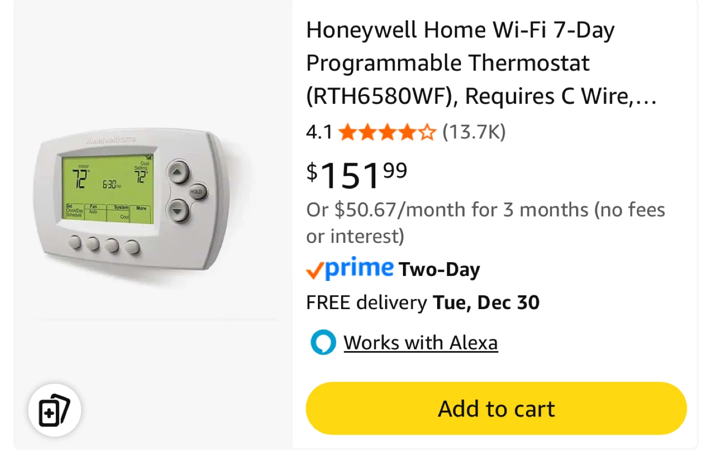 Honeywell Home RTH6580WF Smart Thermostat - New - photo 2
