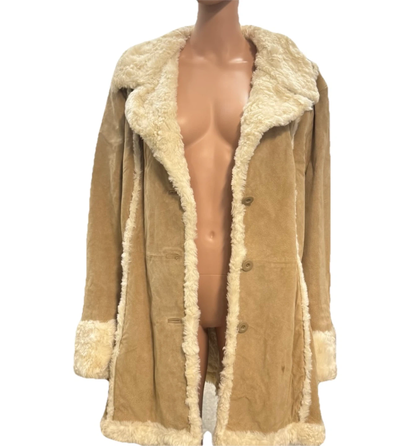 NEW Wilson’s Leather Shearling Style Coat Women’s 2X Tan Beige - photo 3