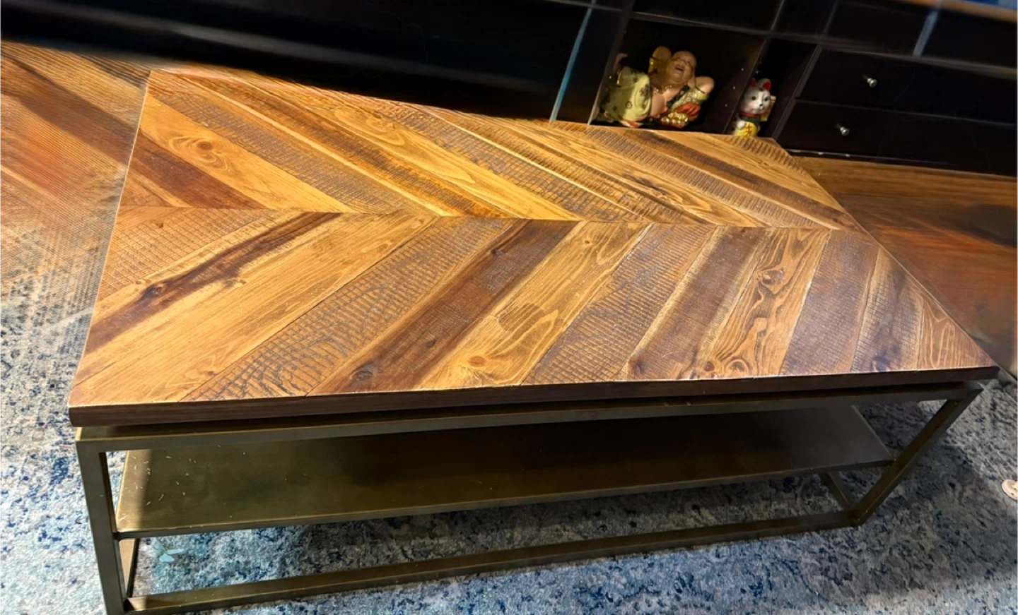 Wood Coffee Table with Metal Frame - photo 2