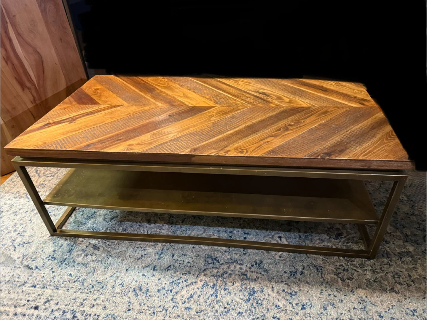 Wood Coffee Table with Metal Frame - photo 3