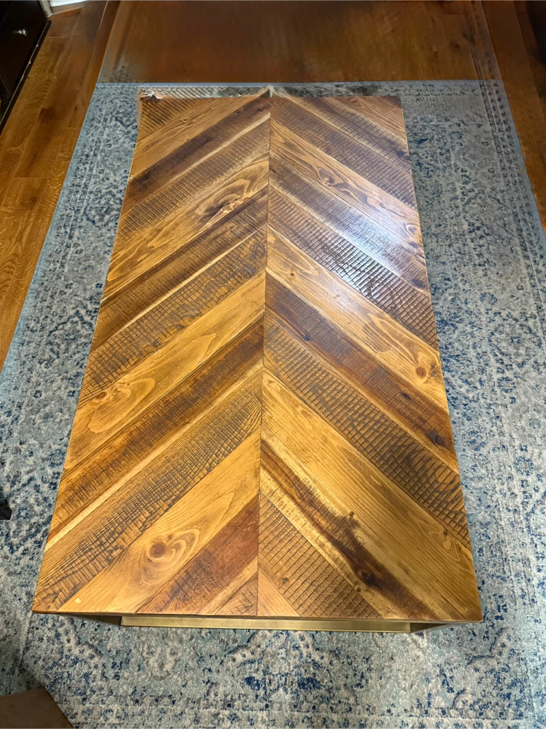 Wood Coffee Table with Metal Frame