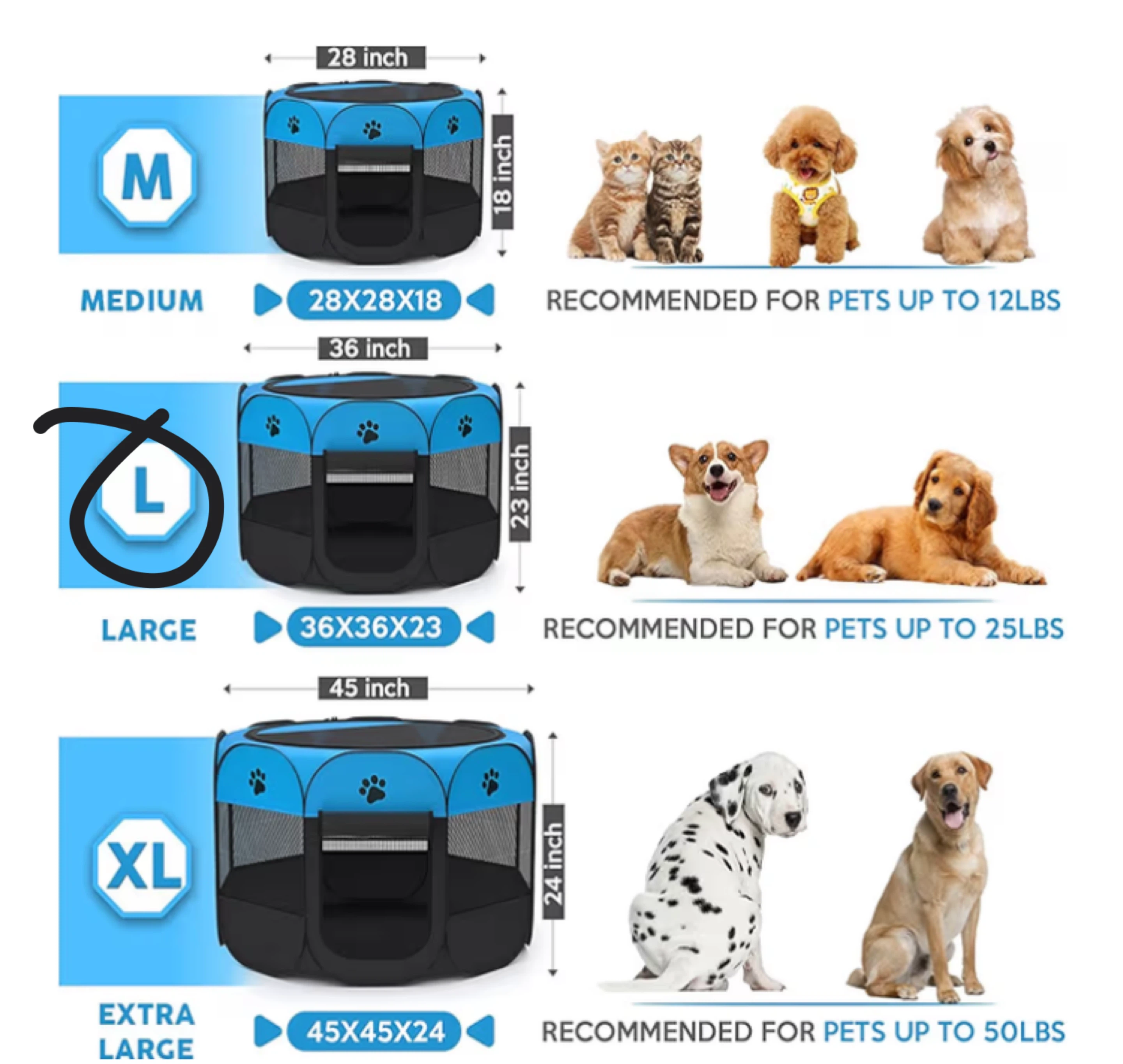 Large Portable Foldable Pet Playpen - photo 3