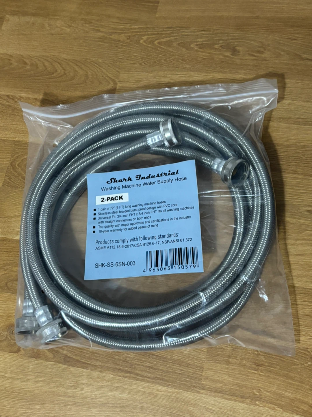 BRAND NEW Steel Braided Washer Machine Water Hoses  (6ft) - photo 2