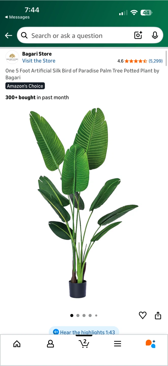 Bagari 5 Foot Artificial Bird of Paradise Palm Tree