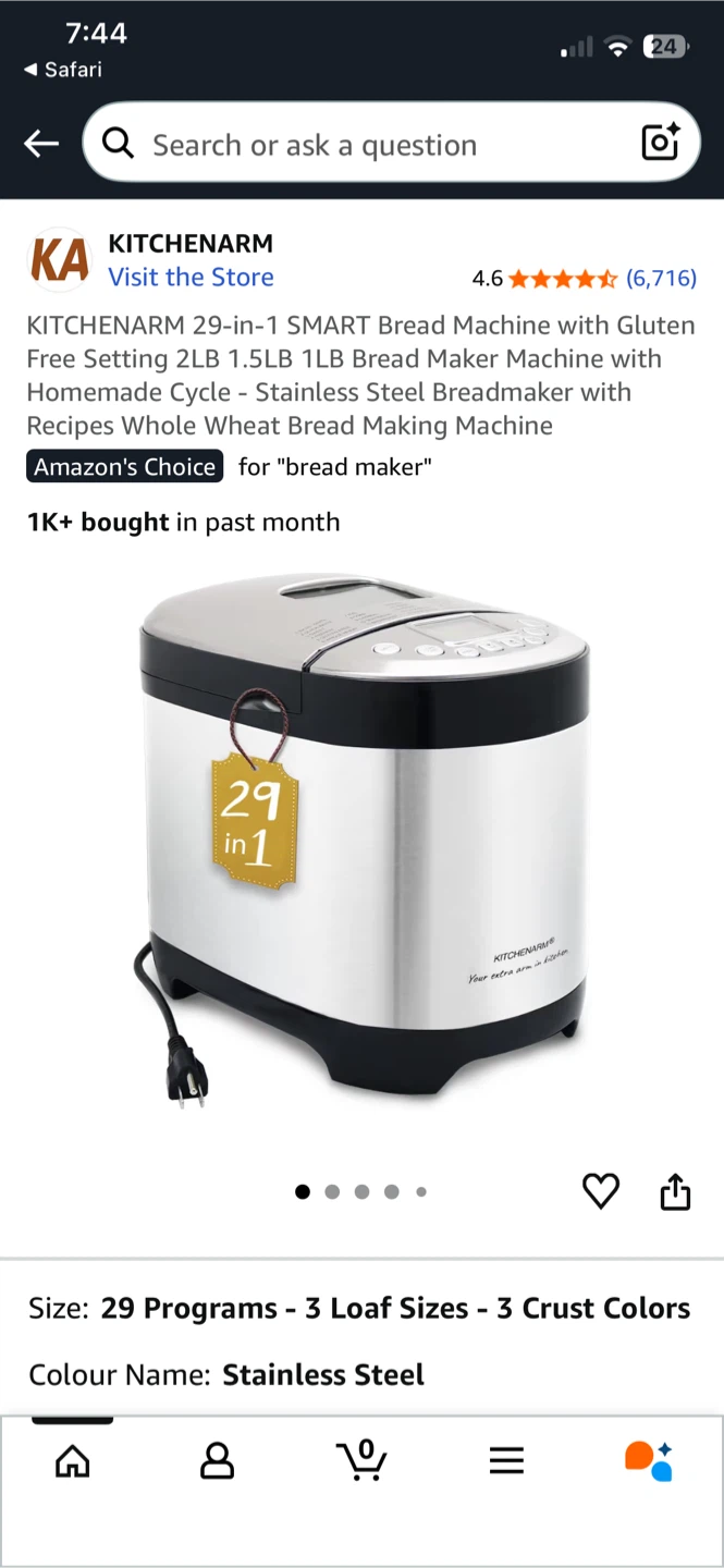 Kitchenarm Smart Bread Maker - Brand New!