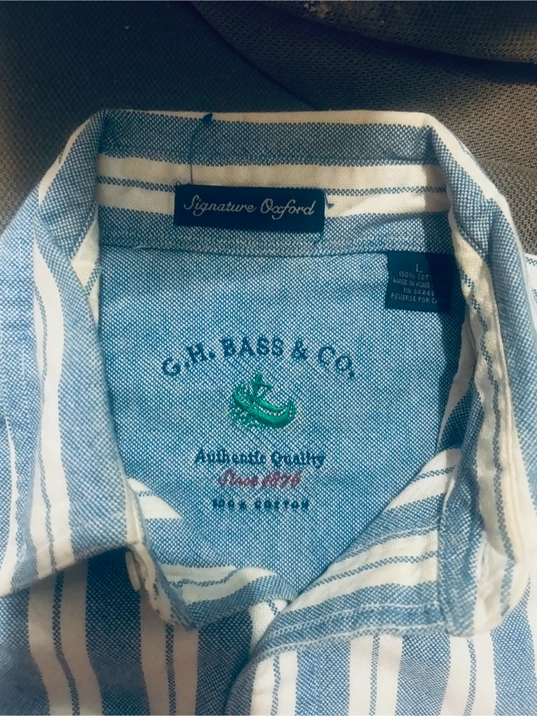G.H. Bass & Co. Striped Oxford Shirt - Size L - photo 2