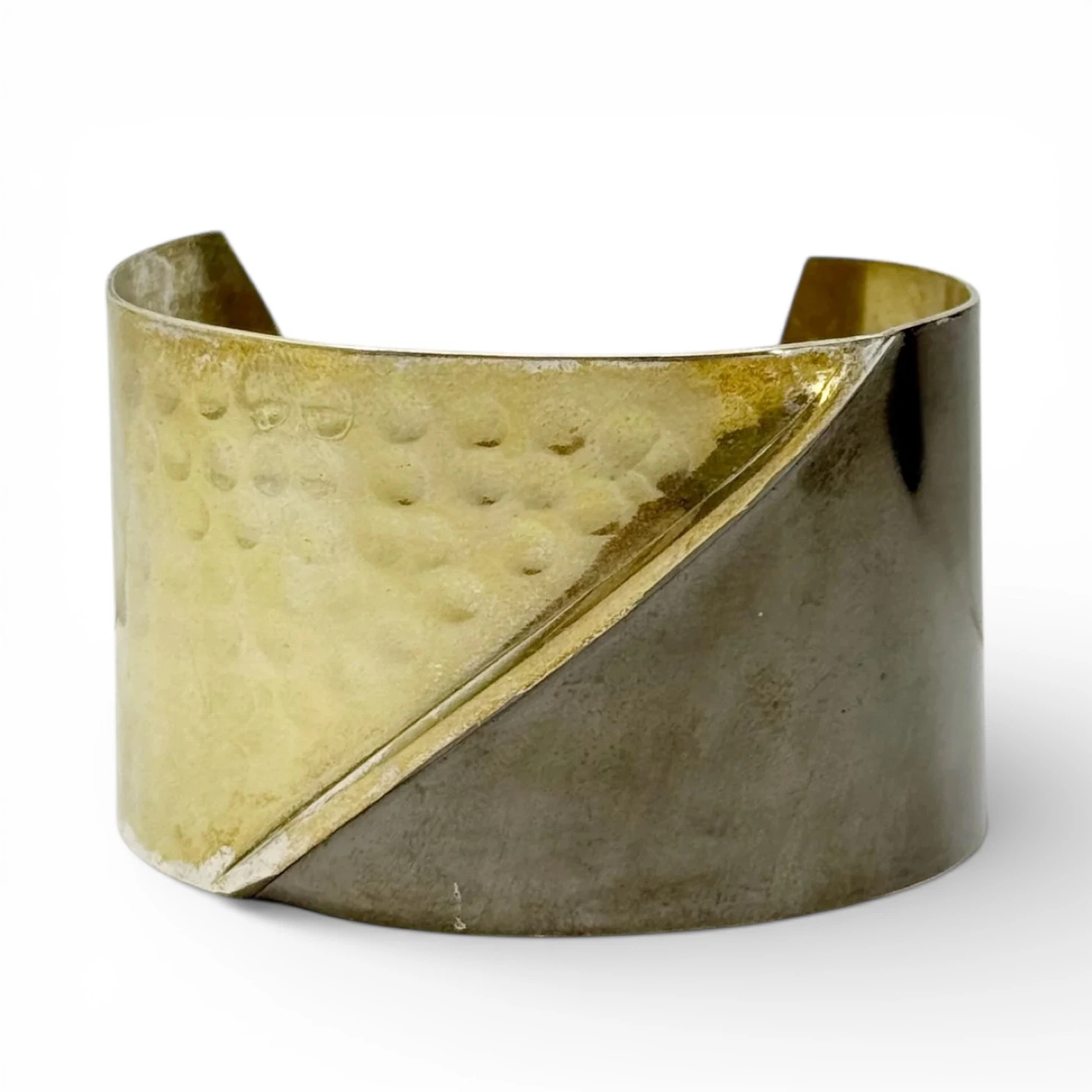 Vintage silver plated brass cuff bracelet - GM1508