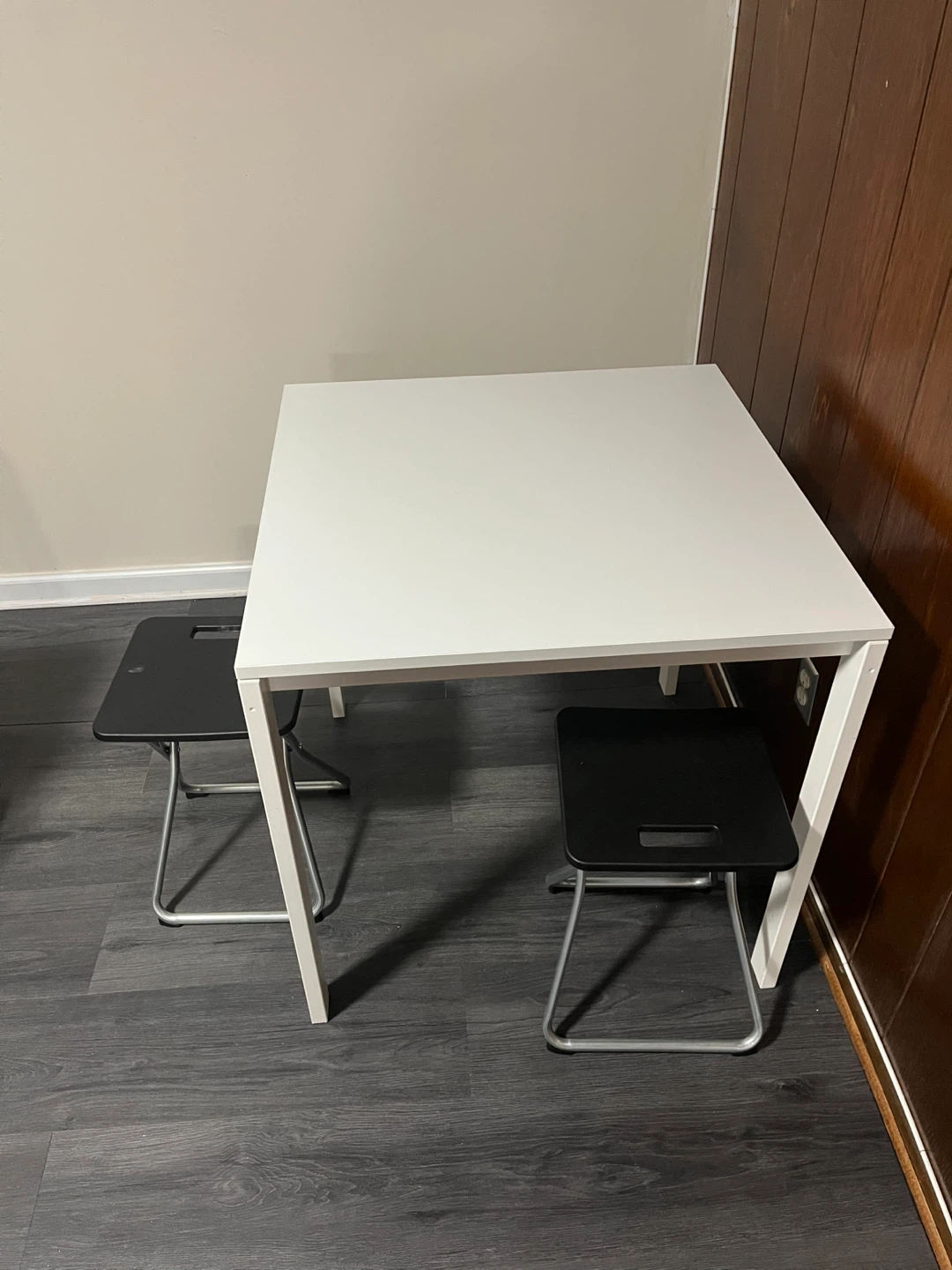 IKEA Melltorp Dining Table + GUNDE stool + STIG bar stool