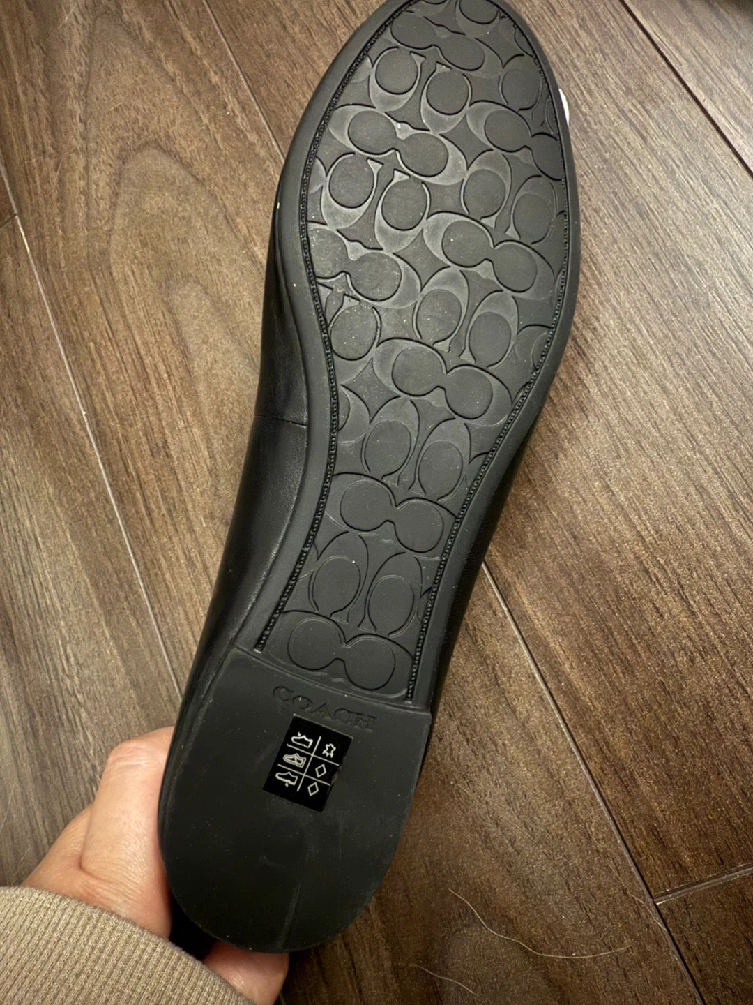 New Coach Black Leather Ballet Flats, Size 8.5 - photo 2