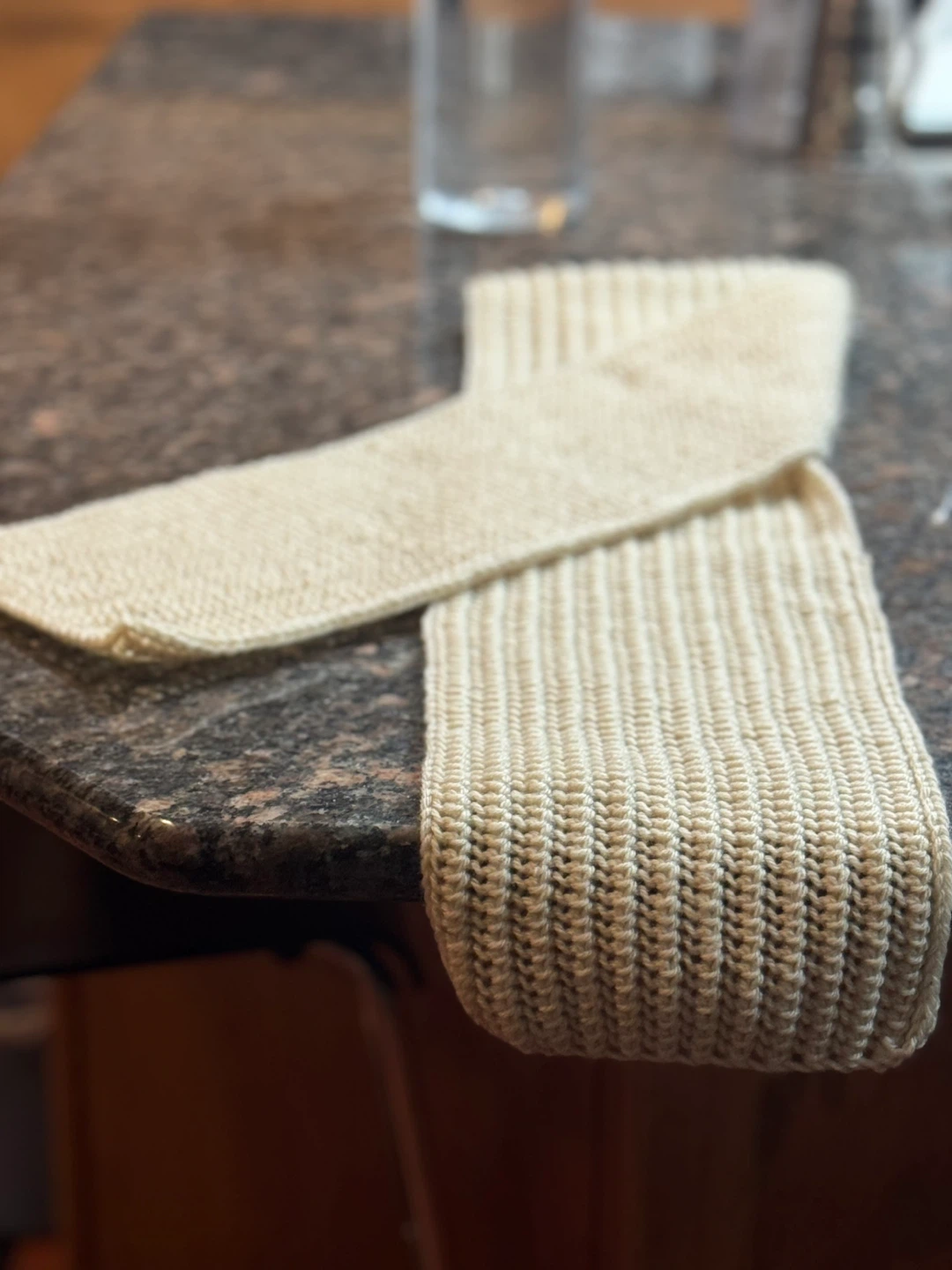 Handmade Knitted Scarf - Cream Colour - photo 2