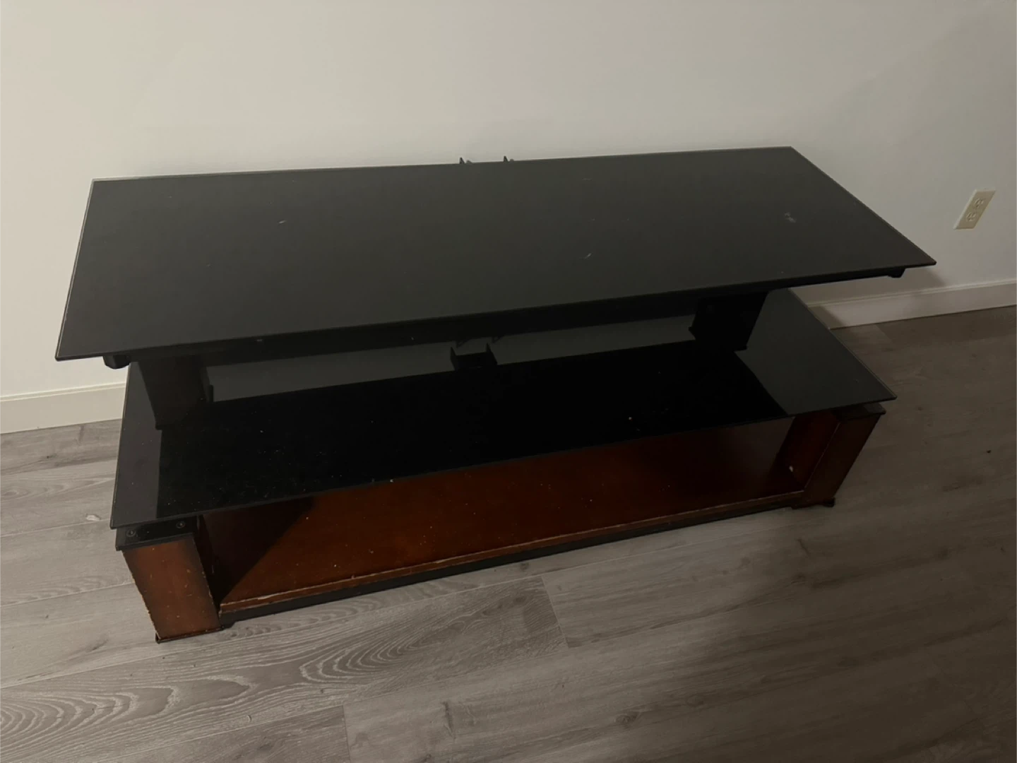 Black Glass Top TV Stand