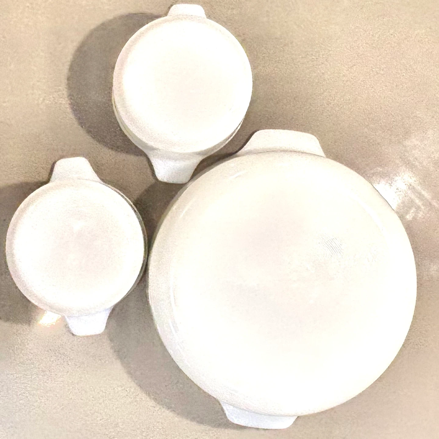 Vintage Milk Glass Casseroles Set of 3 + 1 Floral Matching Set - photo 3