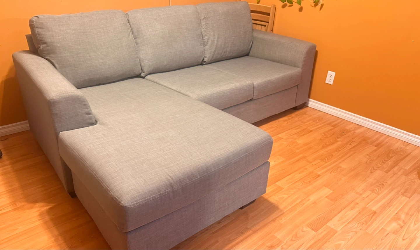 L-shaped sectional Sofa - Fabric Light gray