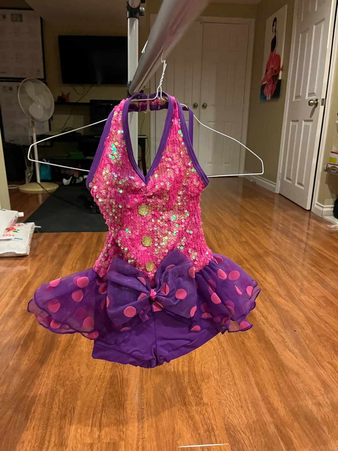 Pink and purple dance costume