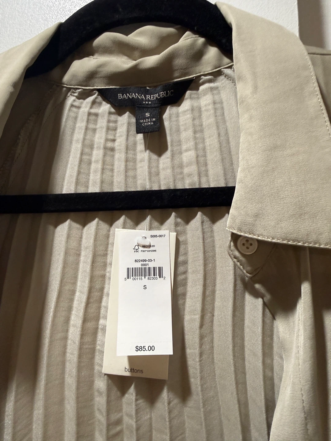 Banana Republic Pleated Shirt - Size S - photo 2