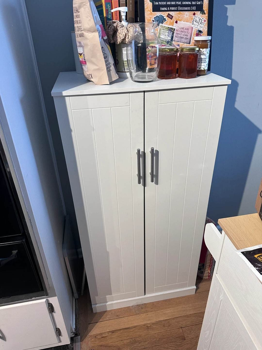 White Kitchen Storage Cabinet - photo 2