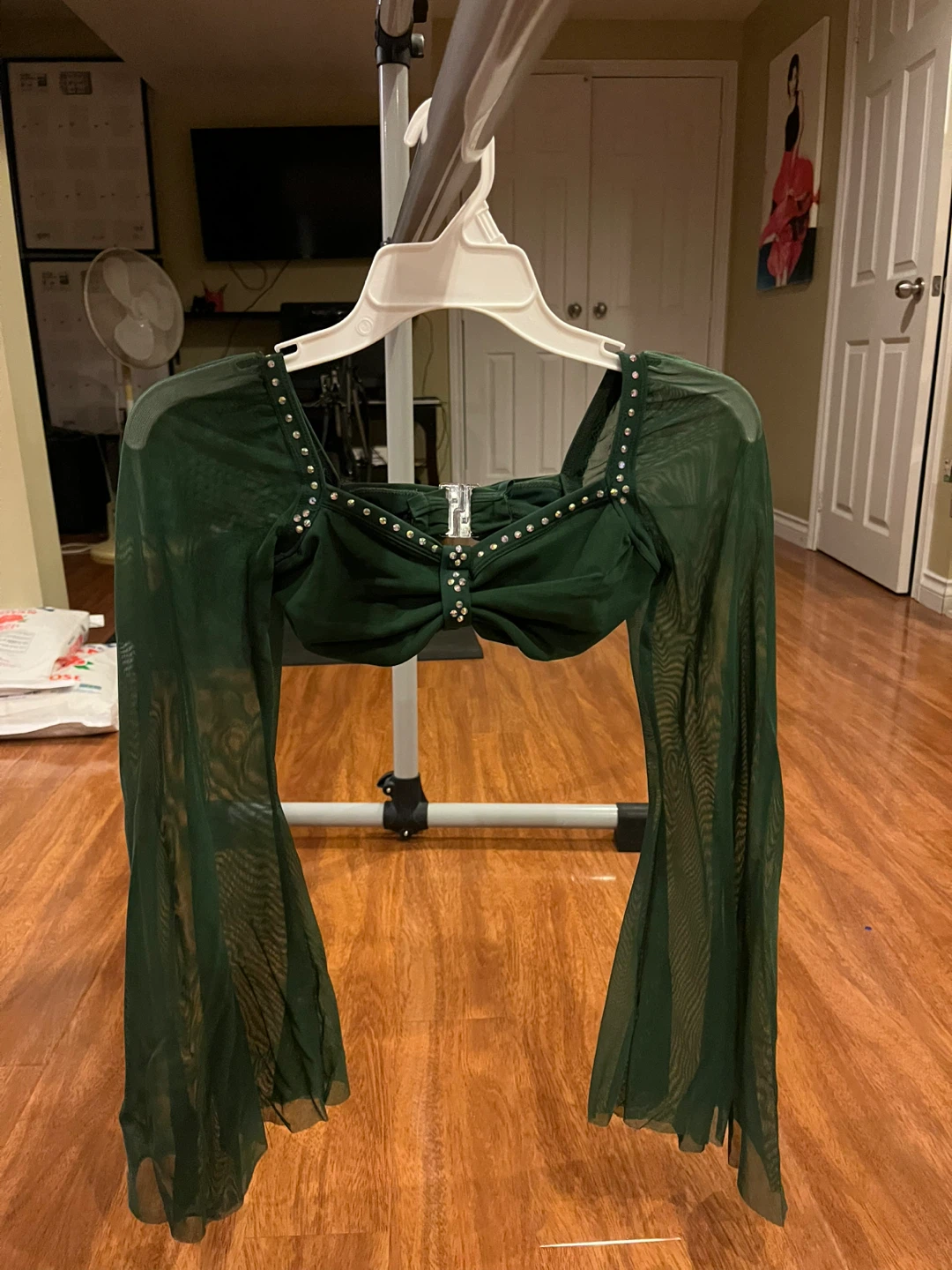 Green two piece dance costume