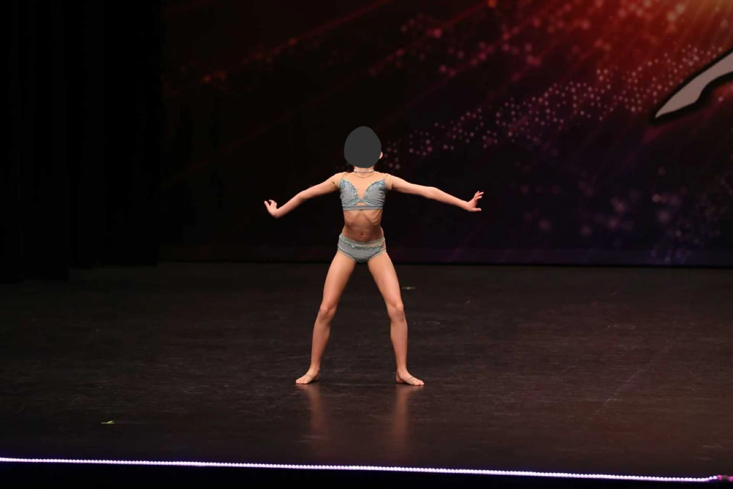 Muted blue two piece dance costume - photo 5