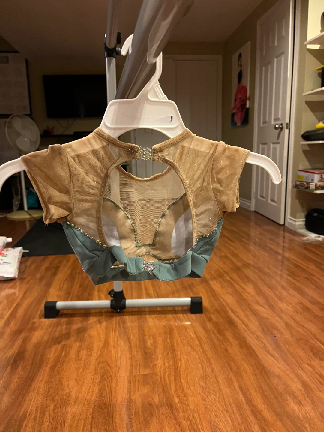 Muted blue two piece dance costume - photo 2