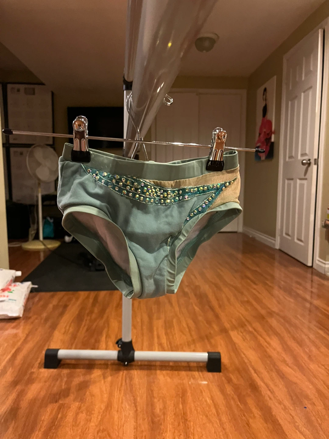 Muted blue two piece dance costume - photo 3