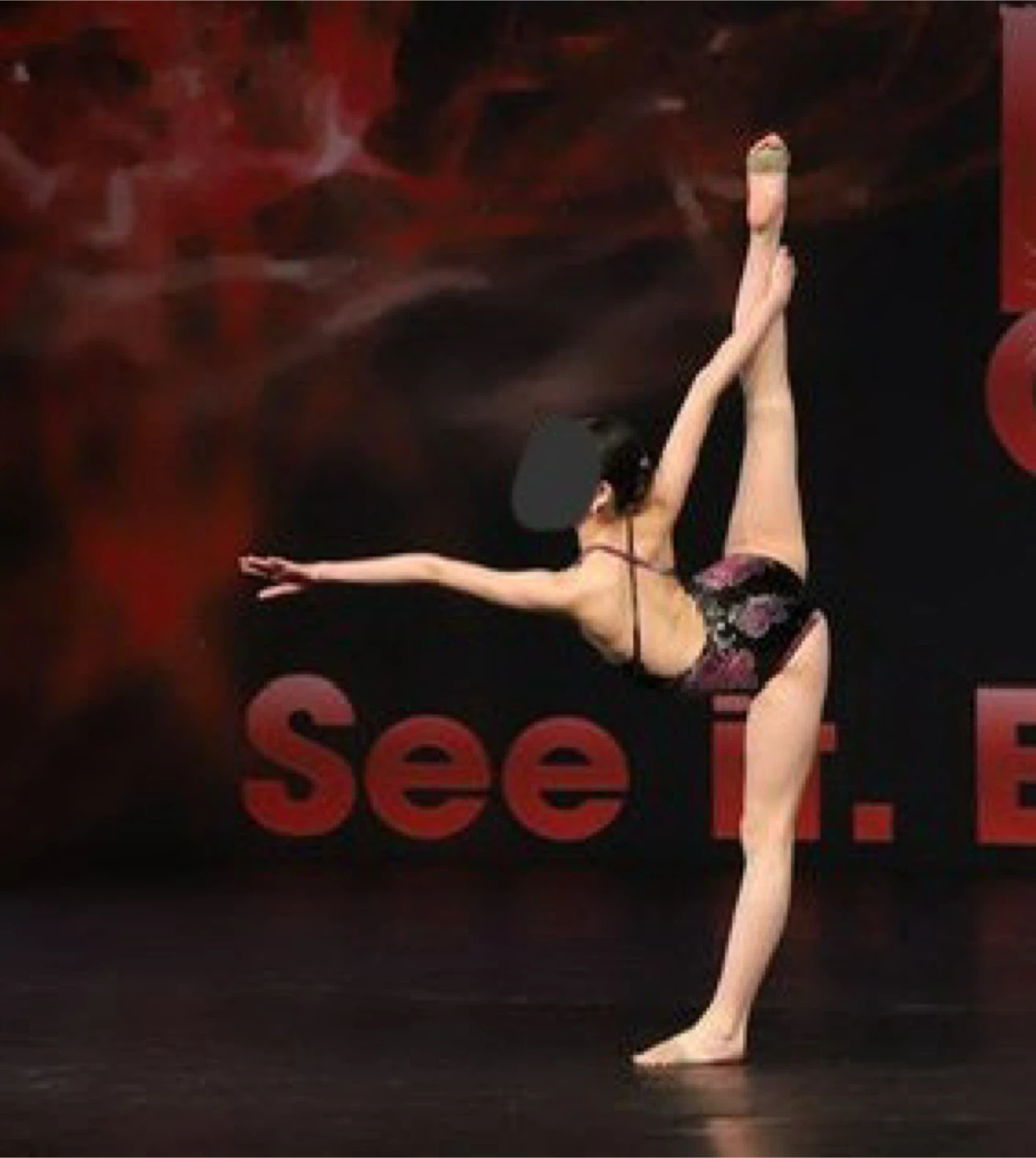 Black velvet bodysuit dance costume - photo 4