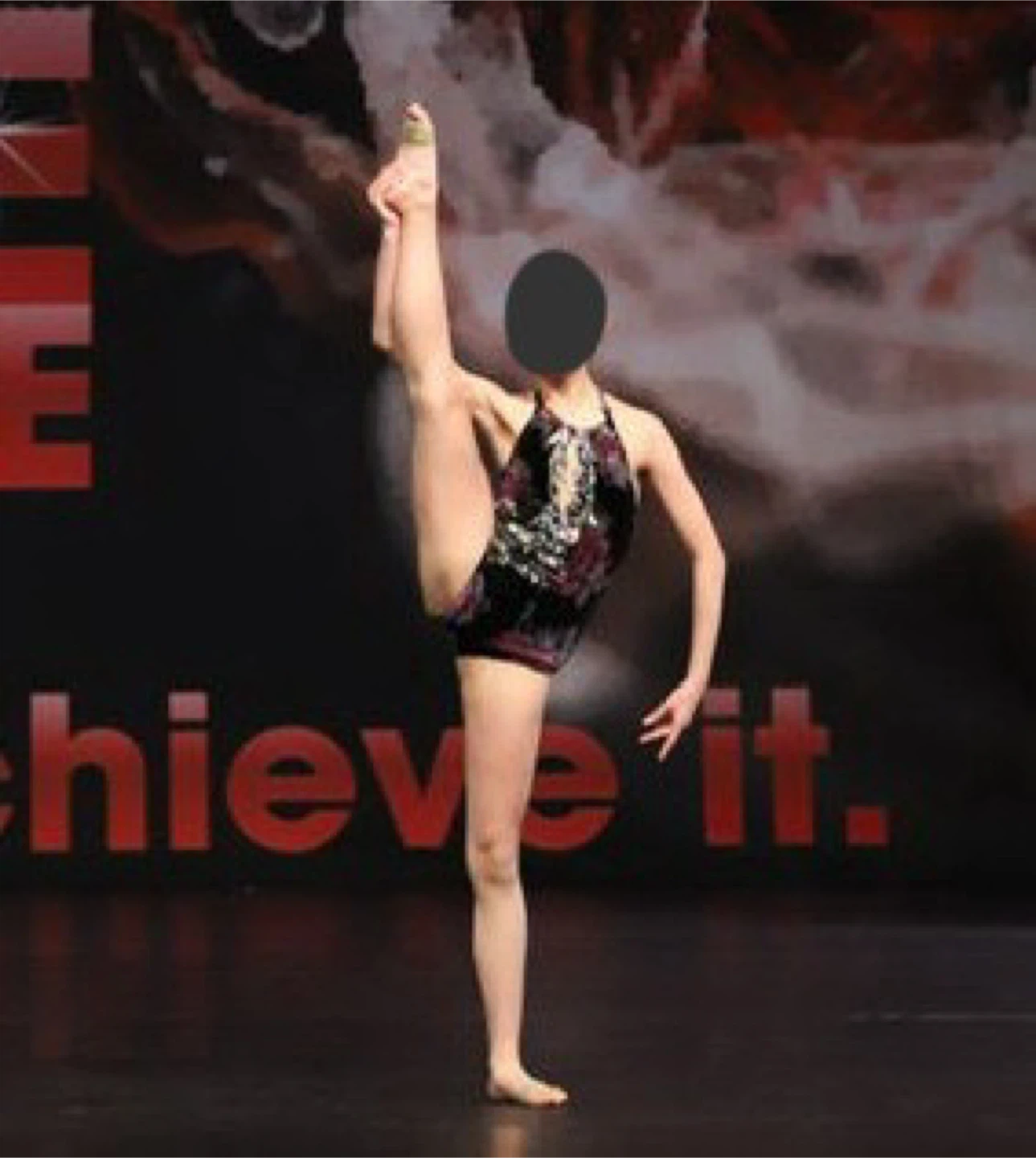 Black velvet bodysuit dance costume - photo 3