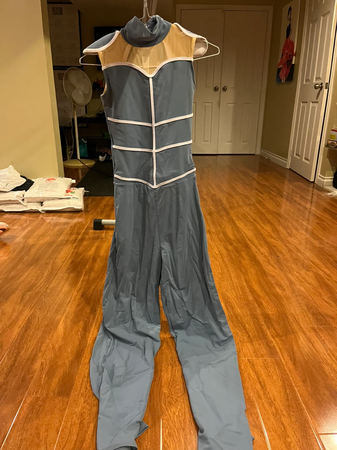 Blue jumpsuit dance costume