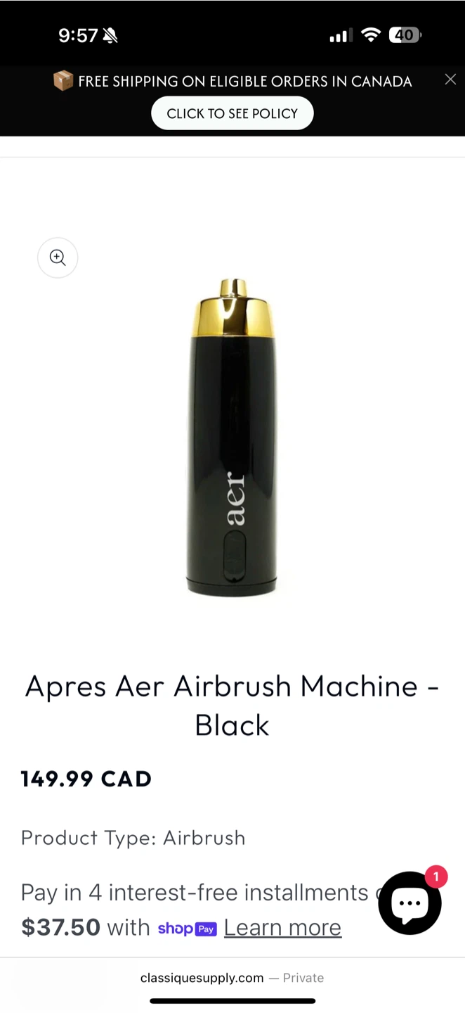 Apres Aer Airbrush Machine + Cleaning Pot