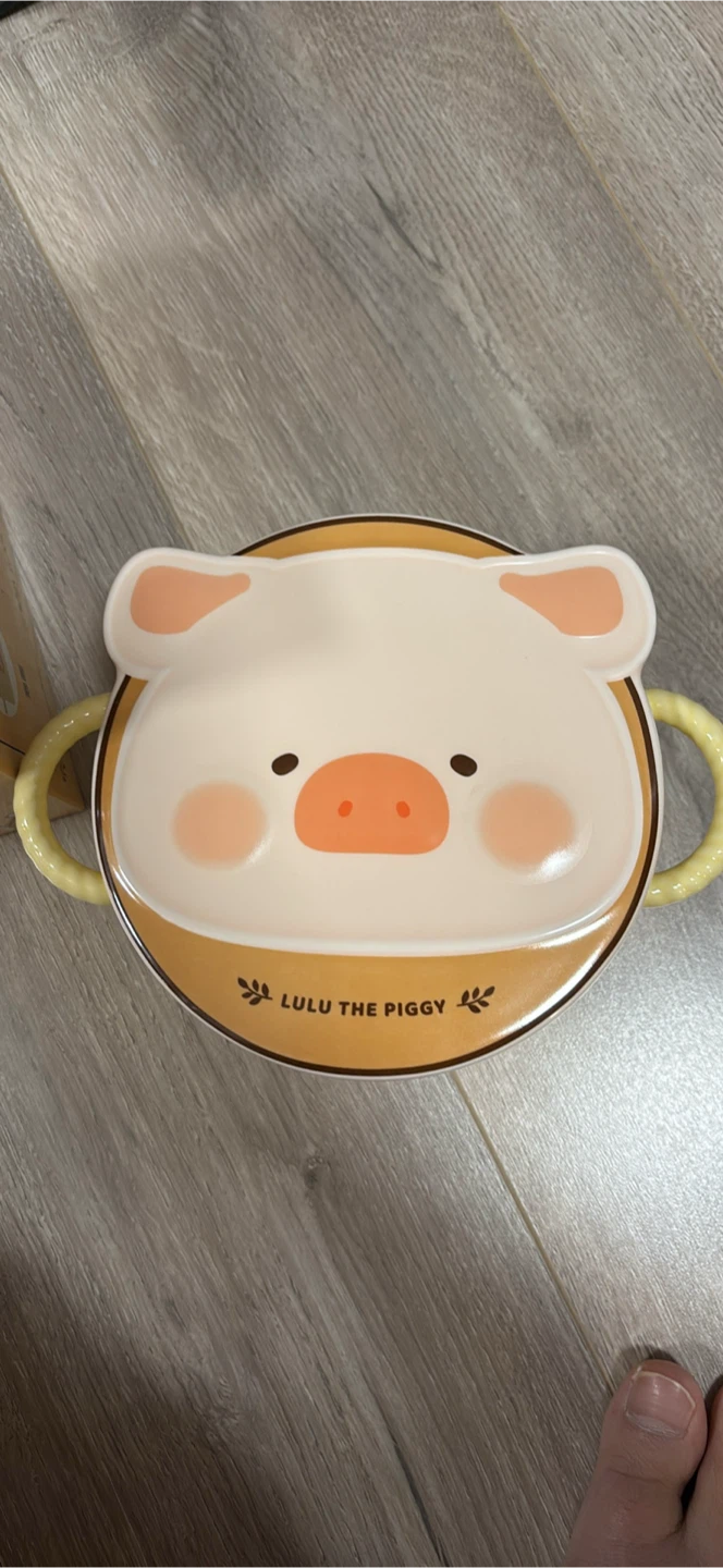 Lulu The Piggy Ceramic Bowl with Lid, New
