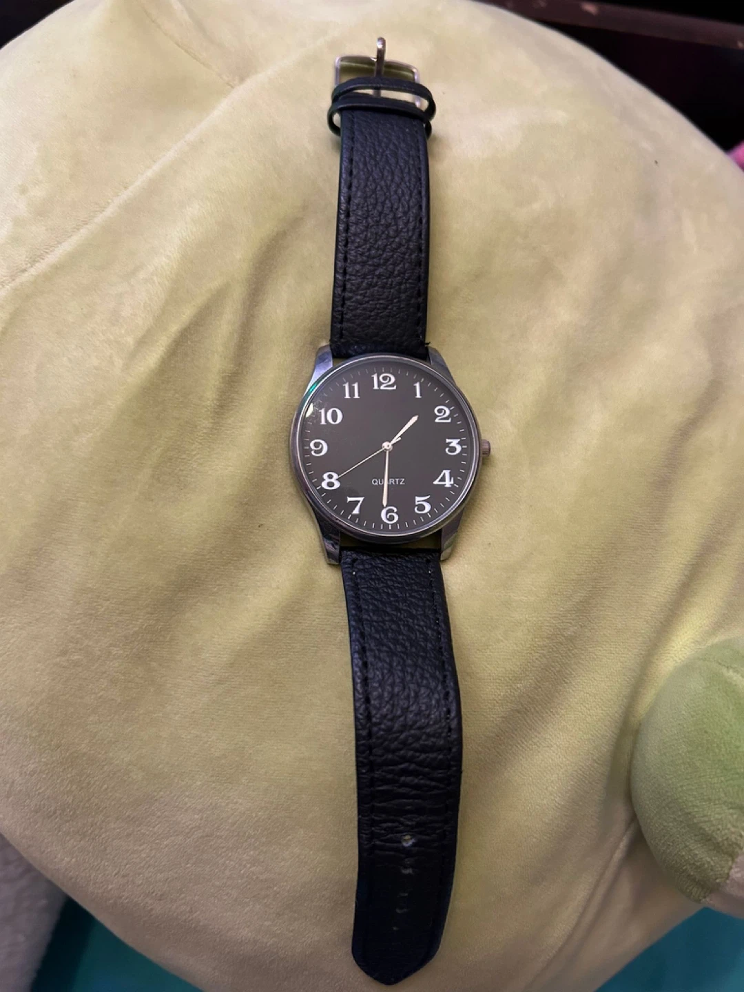 Linco Quartz Watch with Black Leather Strap