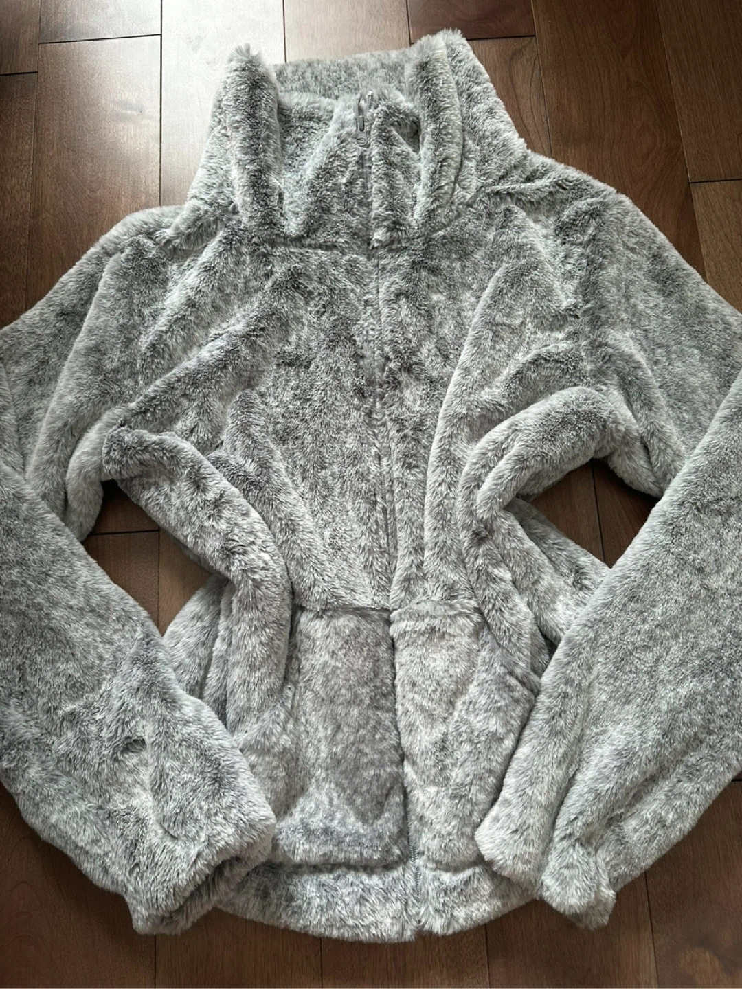 Fuzzy Grey Zip Up