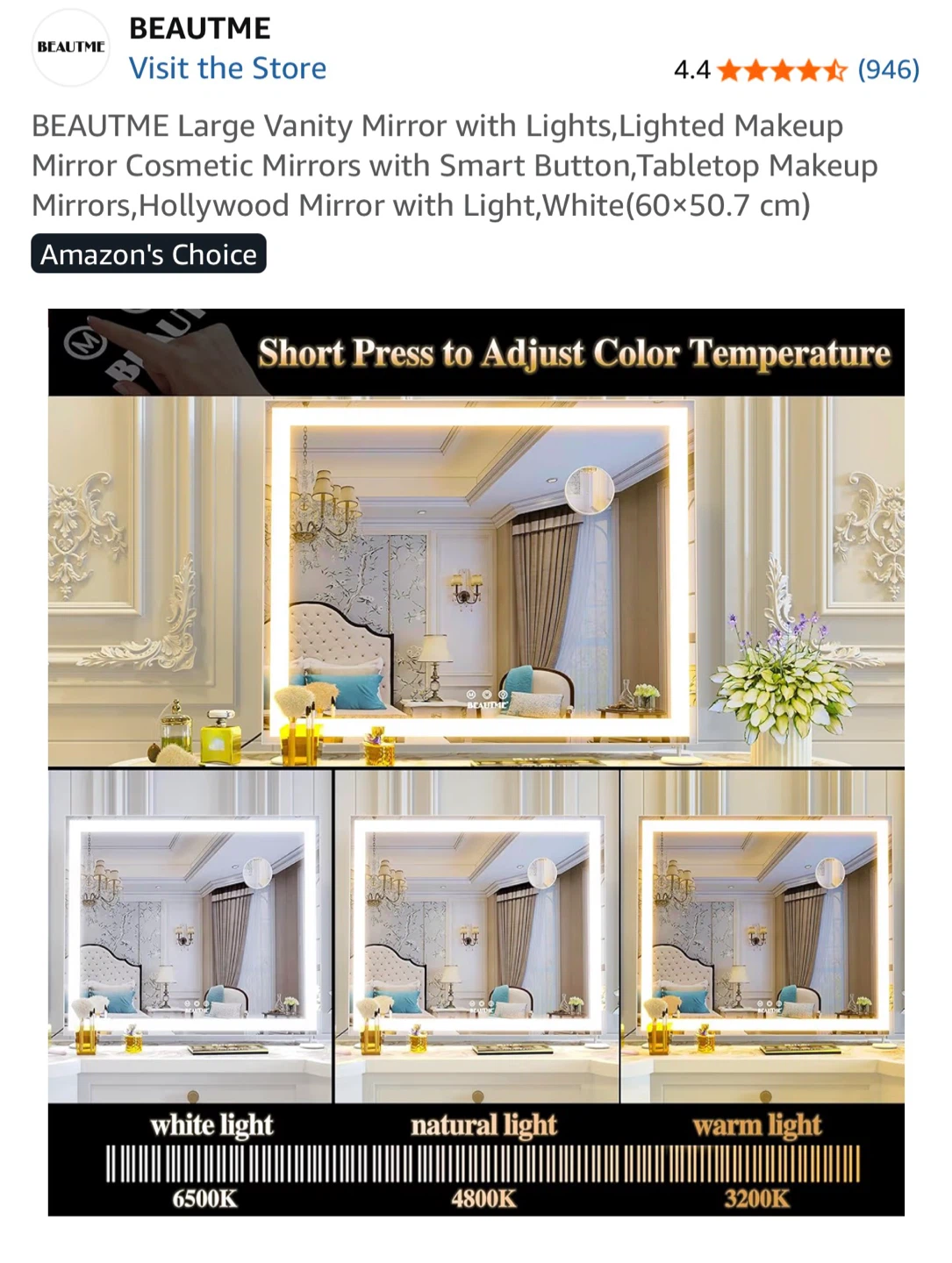 BEAUTME Lighted Vanity Mirror - 60x50.7cm - photo 5