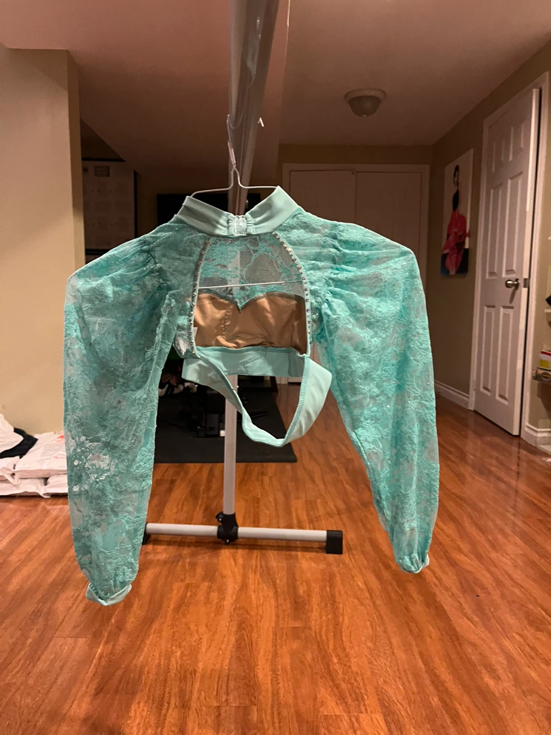 Teal two piece dance costume - photo 2