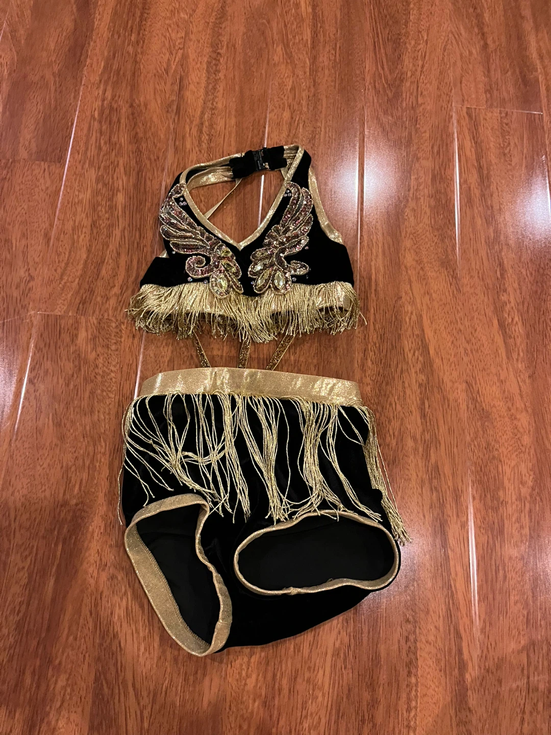 Black and gold dance costume
