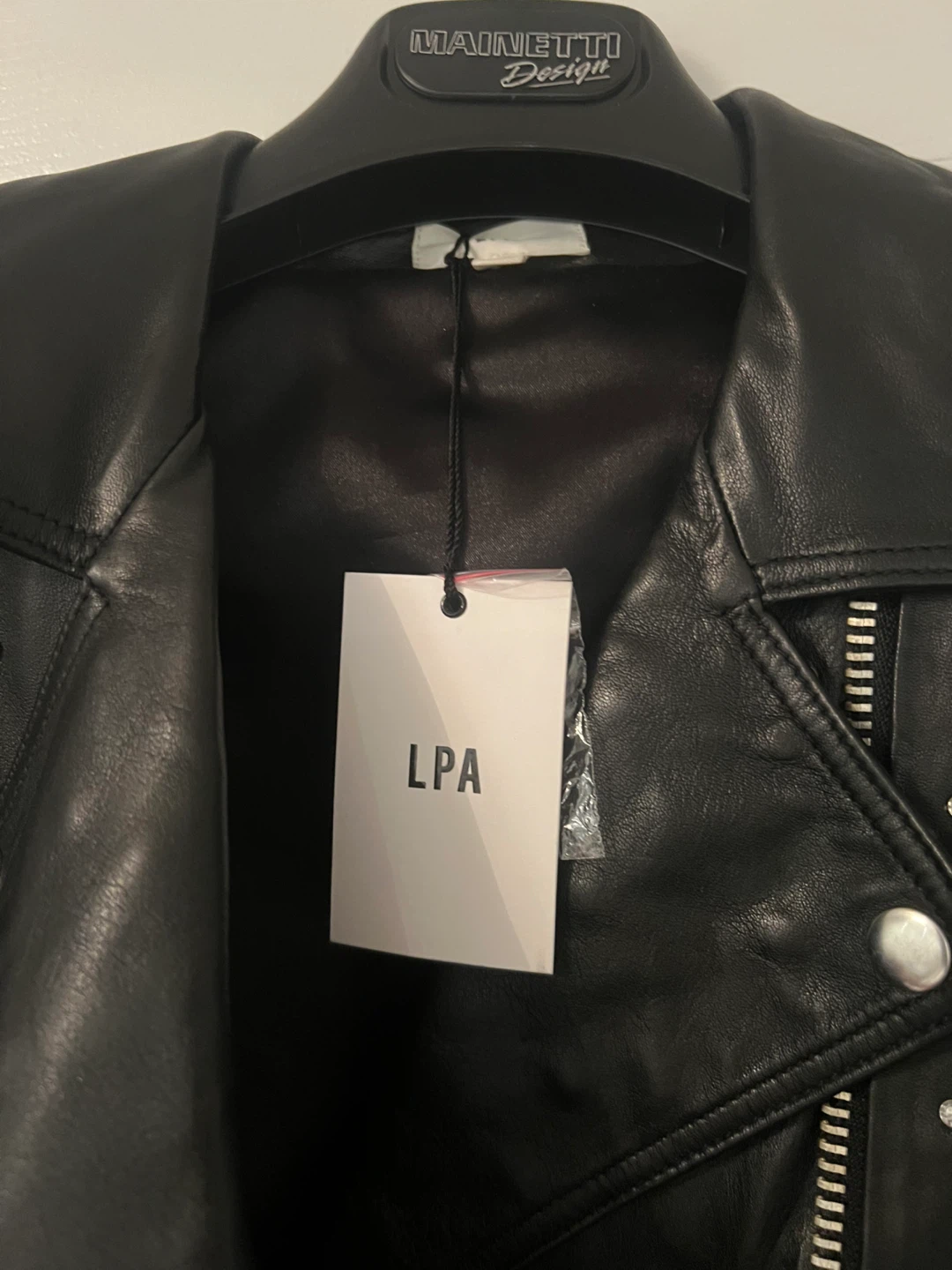 LPA Black Leather Jacket - Size XS - photo 3