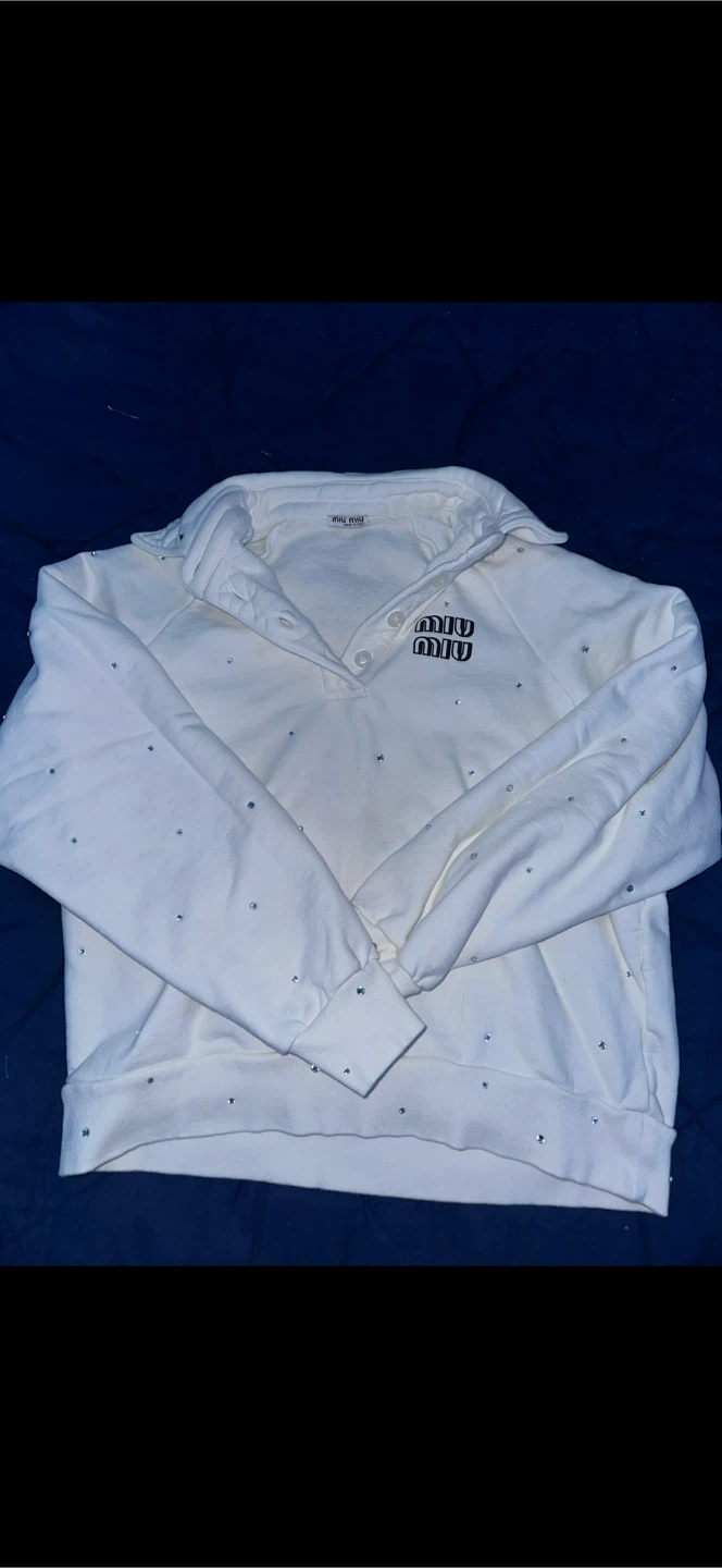 Miu Miu League Embellished Sweatshirt - Size M