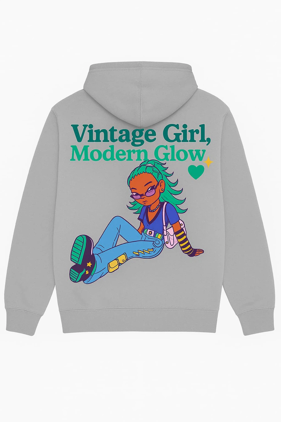 Vintage Girl, Modern Glow Hoodie - photo 3