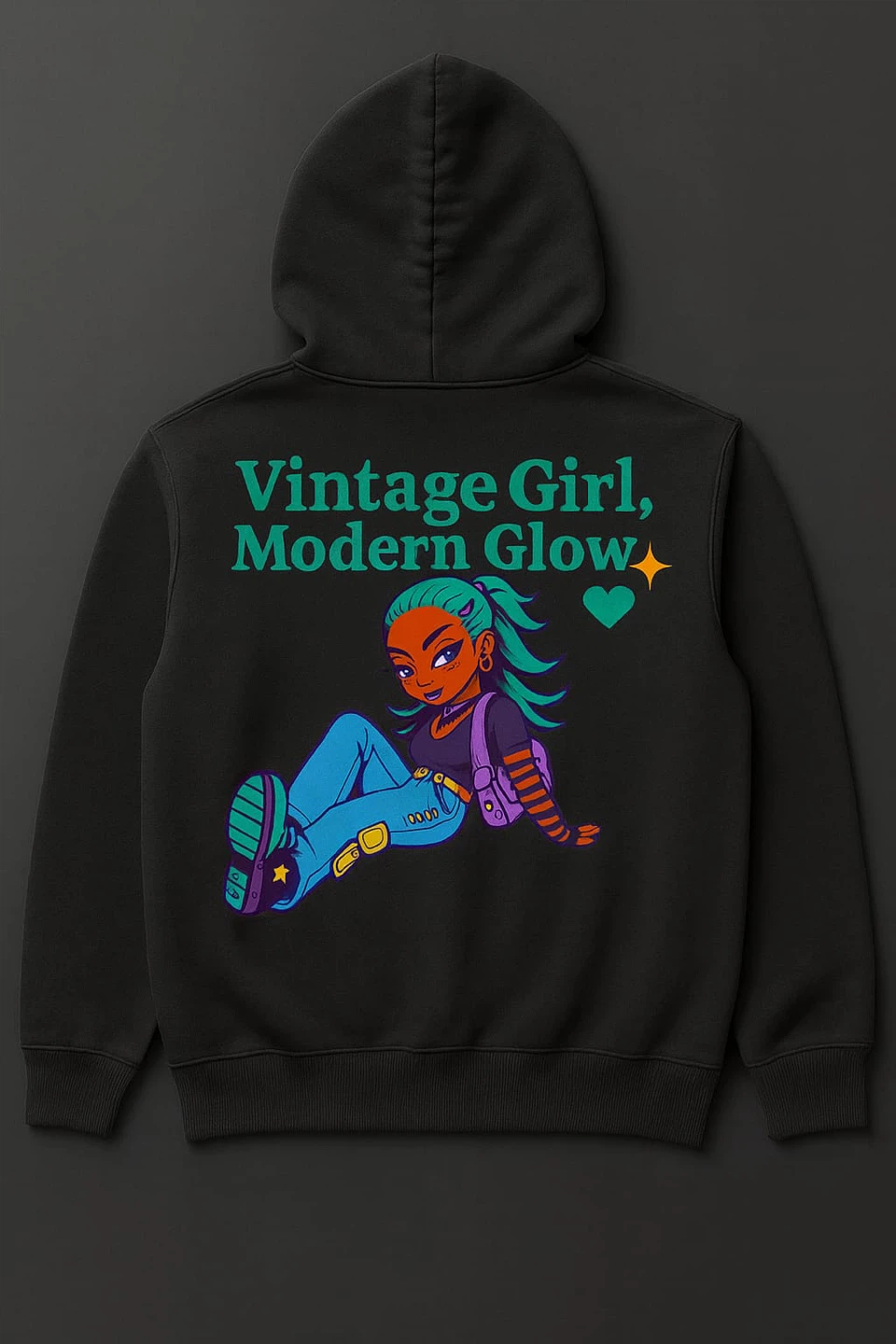 Vintage Girl, Modern Glow Hoodie - photo 4