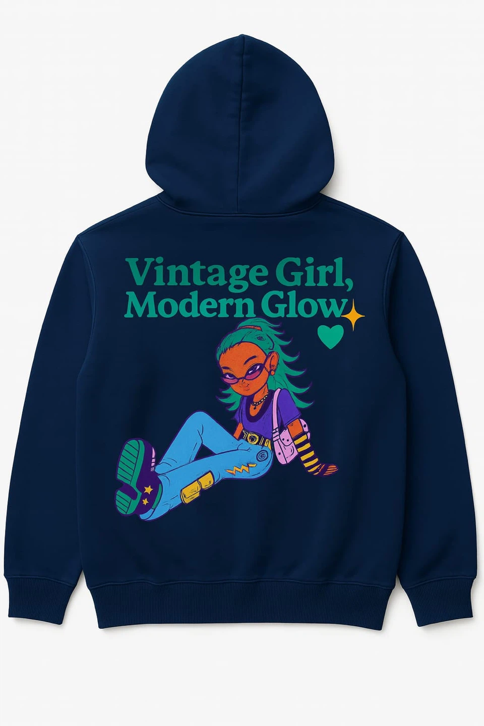 Vintage Girl, Modern Glow Hoodie - photo 2